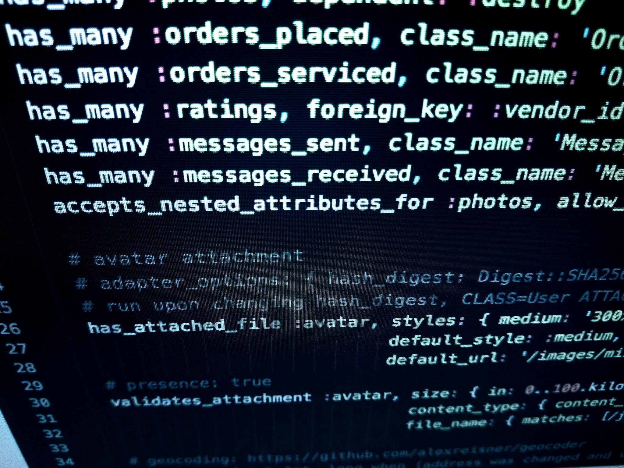 Close-up image featuring detailed programming code on a computer screen, ideal for tech-related themes.
